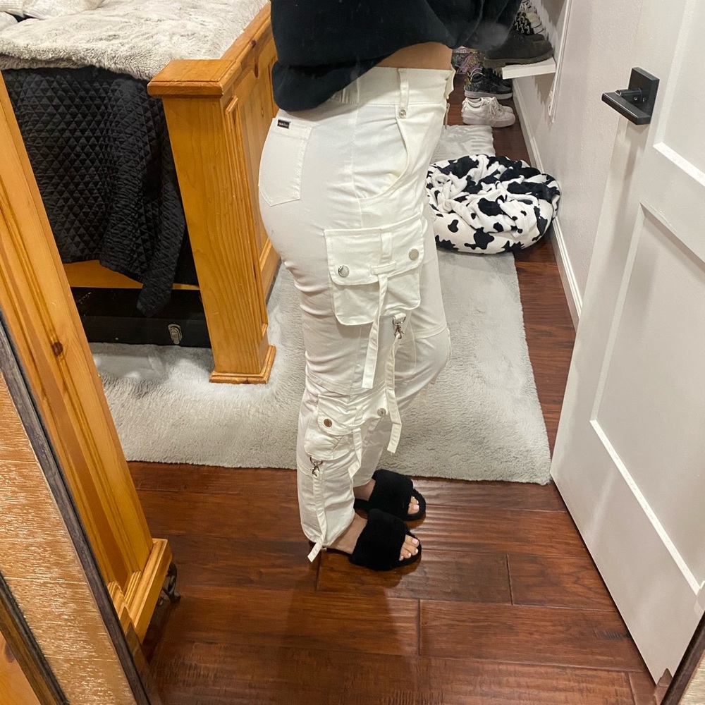 Maniere De Voir White Tassel Cargo Pants S - Picture 3 of 4